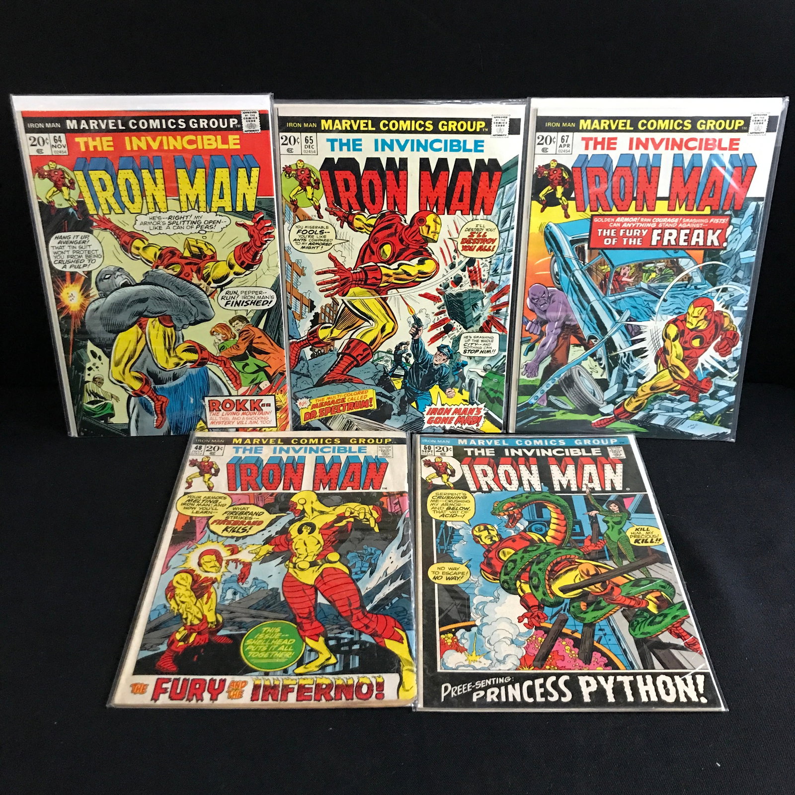 LOT OF 5 THE INVINCIBLE IRON MAN COMICS - MARVEL COMICS: Prices are in Canadian dollars