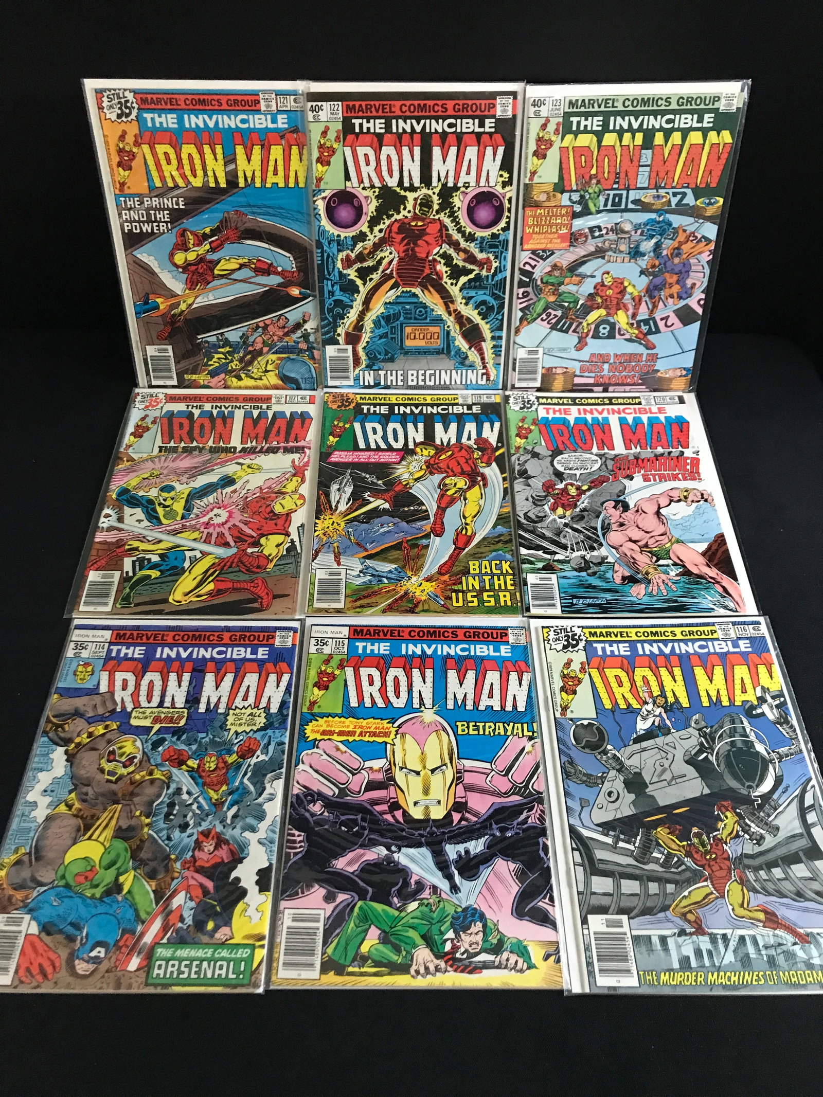 LOT OF 9 THE INVINCIBLE IRON MAN COMICS - MARVEL COMICS: Prices are in Canadian dollars