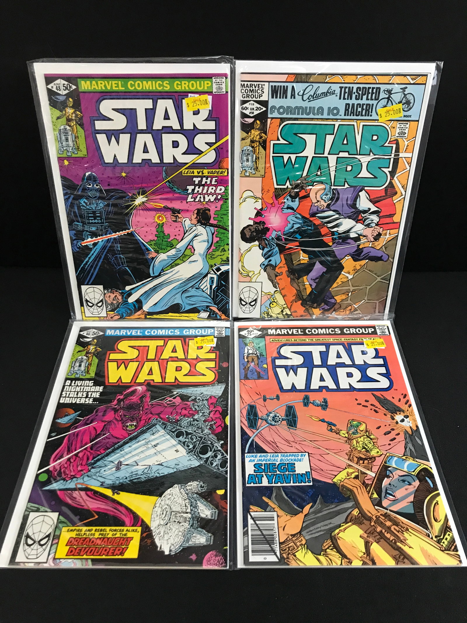 LOT OF 4 STAR WARS COMICS - MARVEL COMICS: Prices are in Canadian dollars