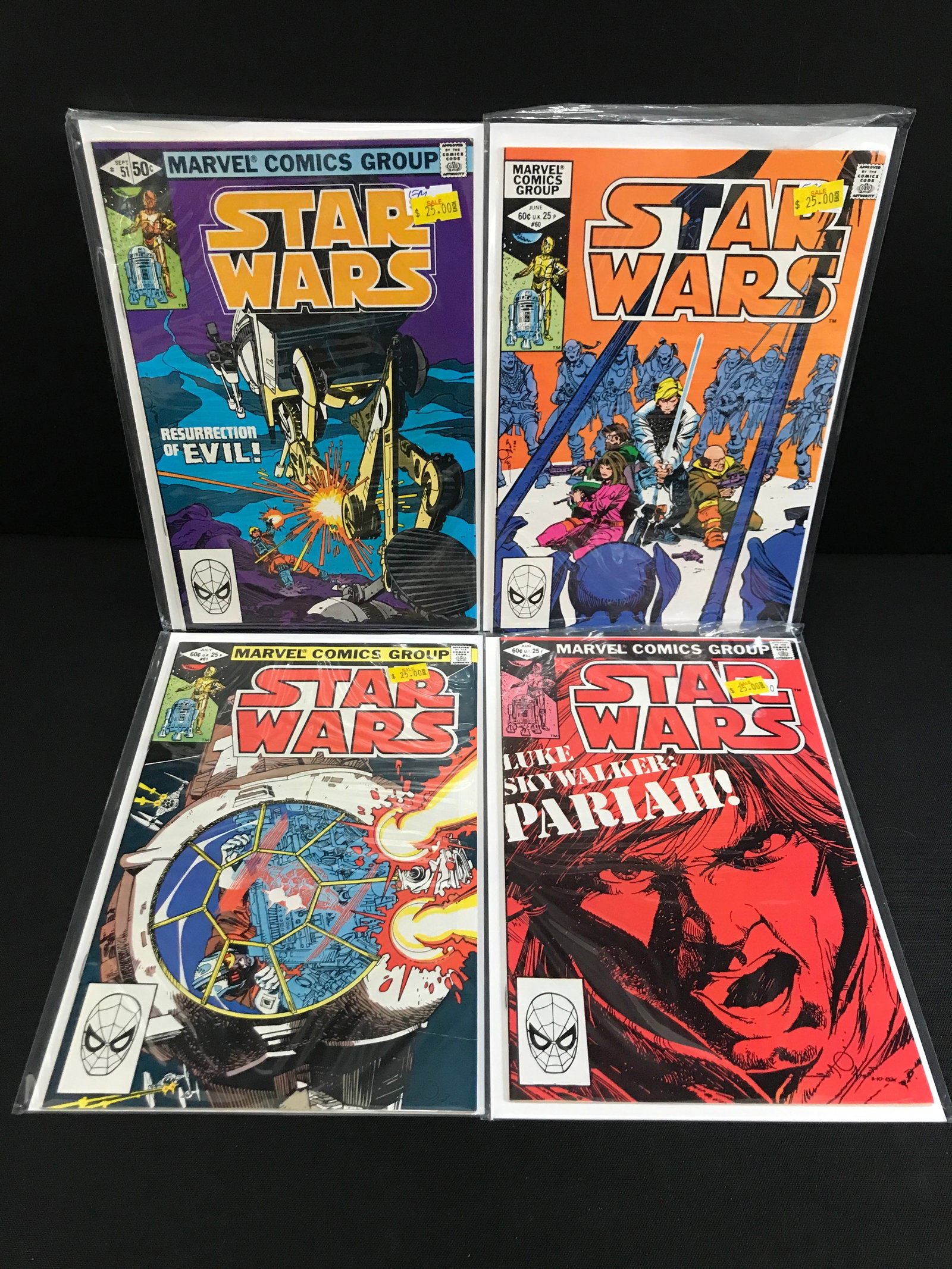 LOT OF 4 STAR WARS COMICS - MARVEL COMICS: Prices are in Canadian dollars