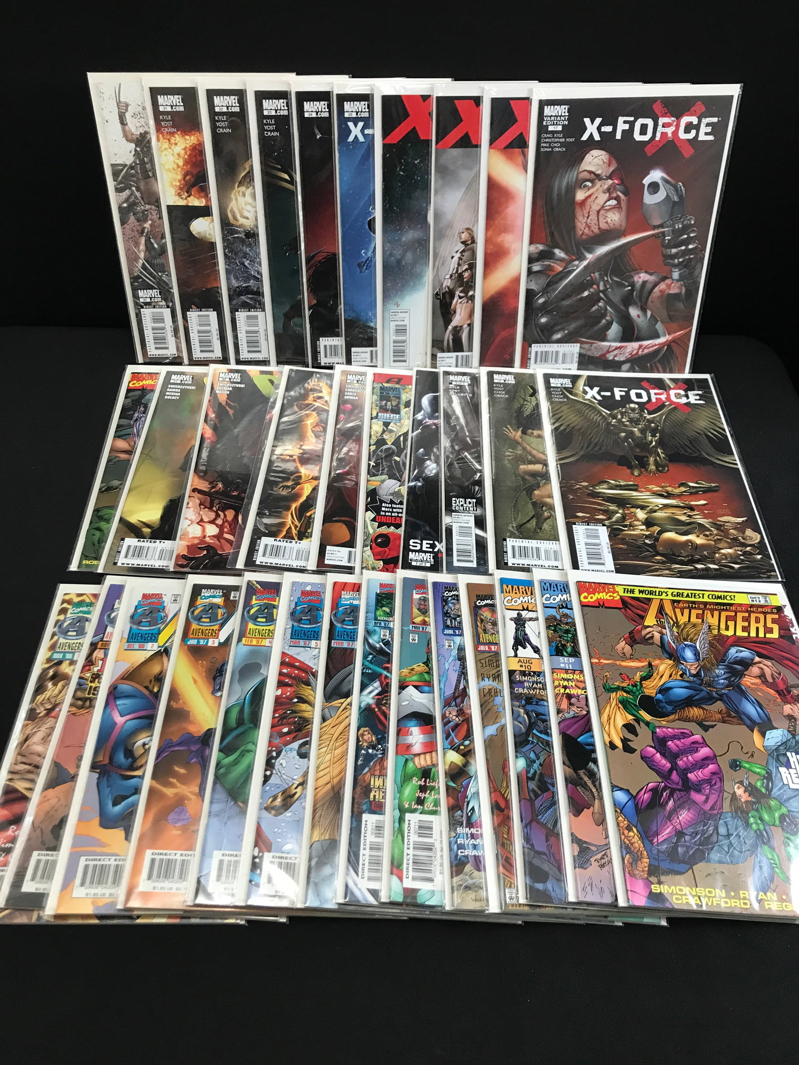 LARGE LOT OF X-FORCE AND AVENGERS COMICS - MARVEL COMICS: Prices are in Canadian dollars