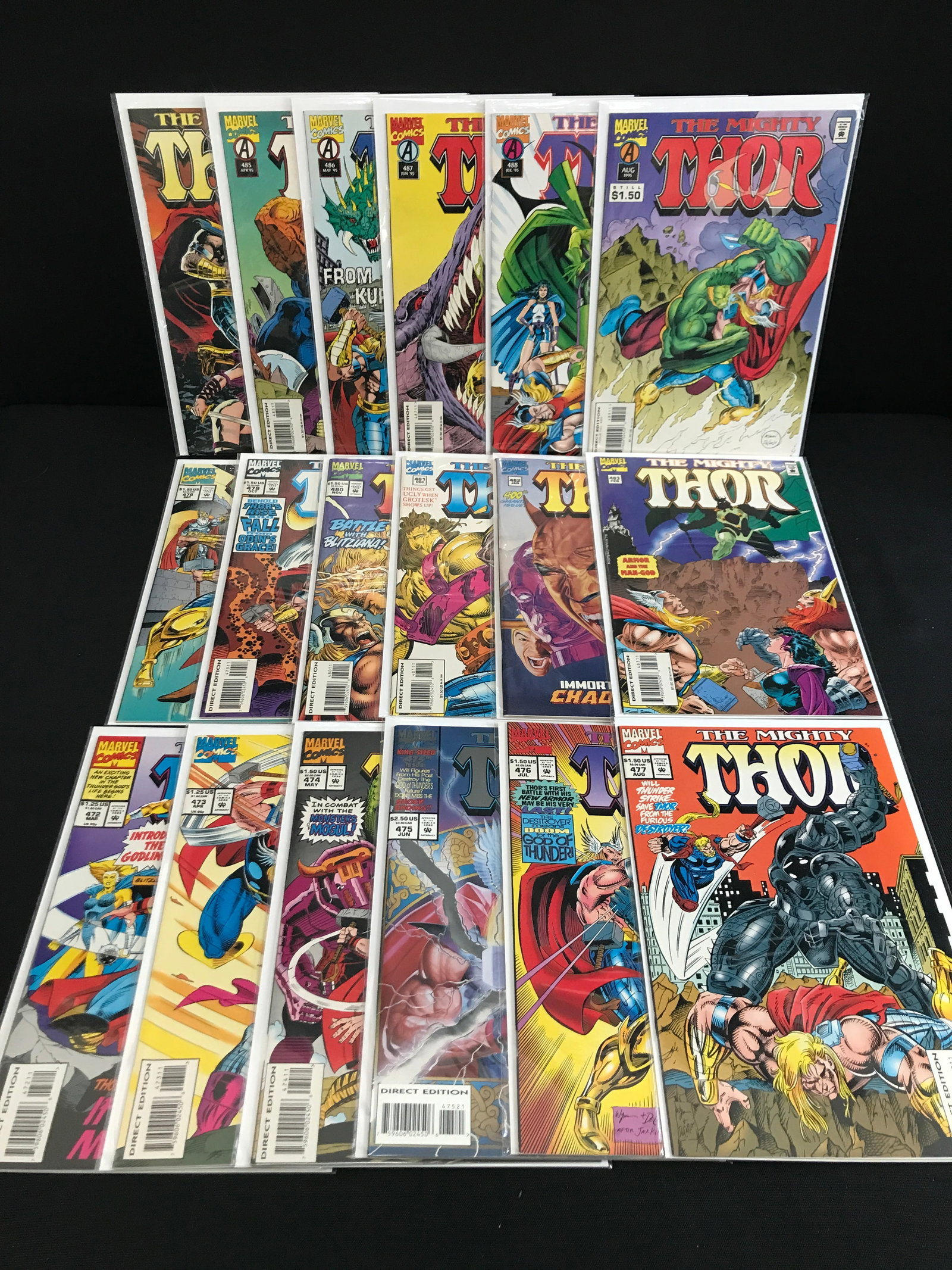 LOT OF 18 THE MIGHTY THOR COMICS - MARVEL COMICS (1 of 1)