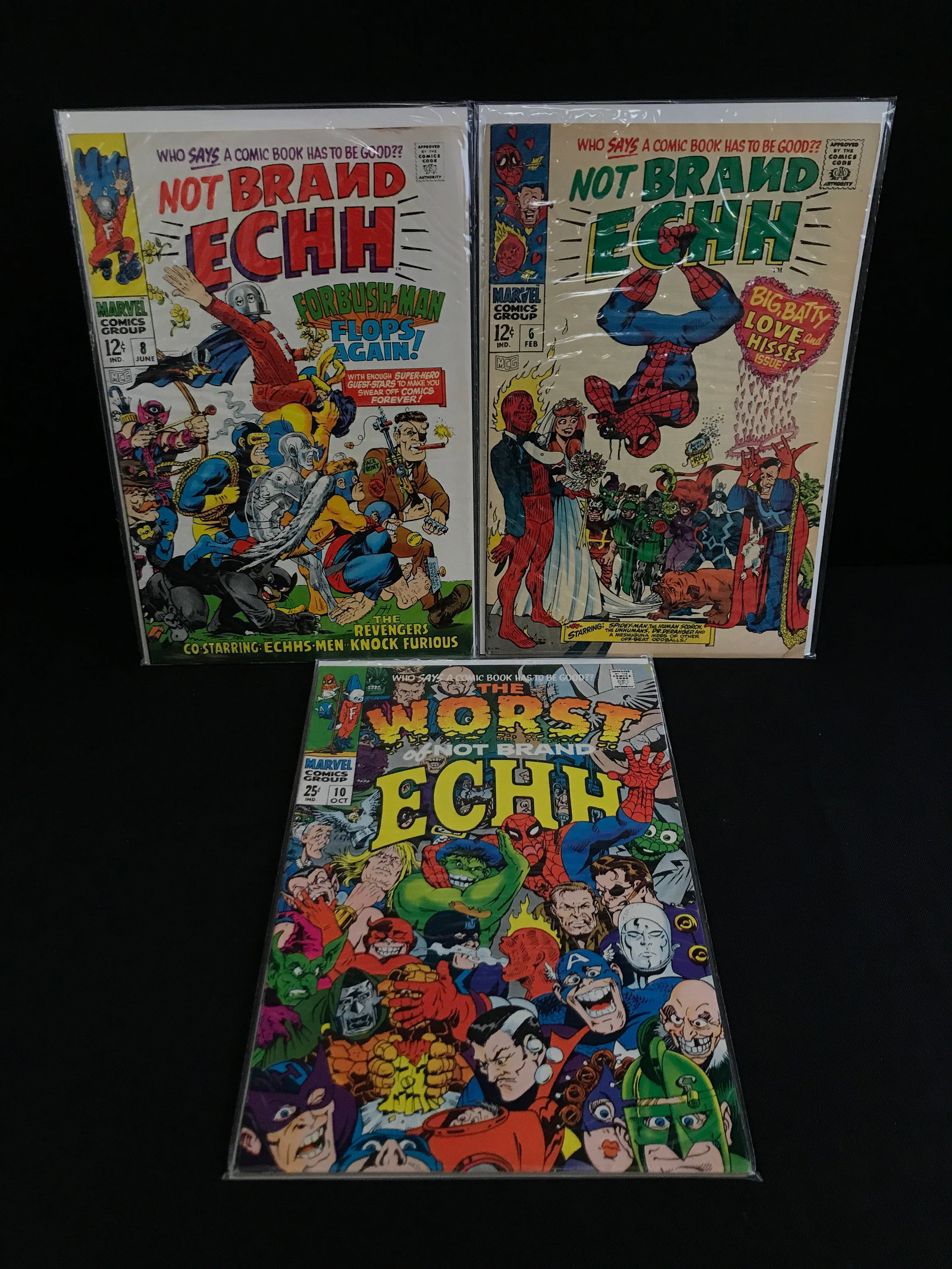 LOT OF 3 NOT BRAND ECHH COMICS - MARVEL COMICS: Prices are in Canadian dollars