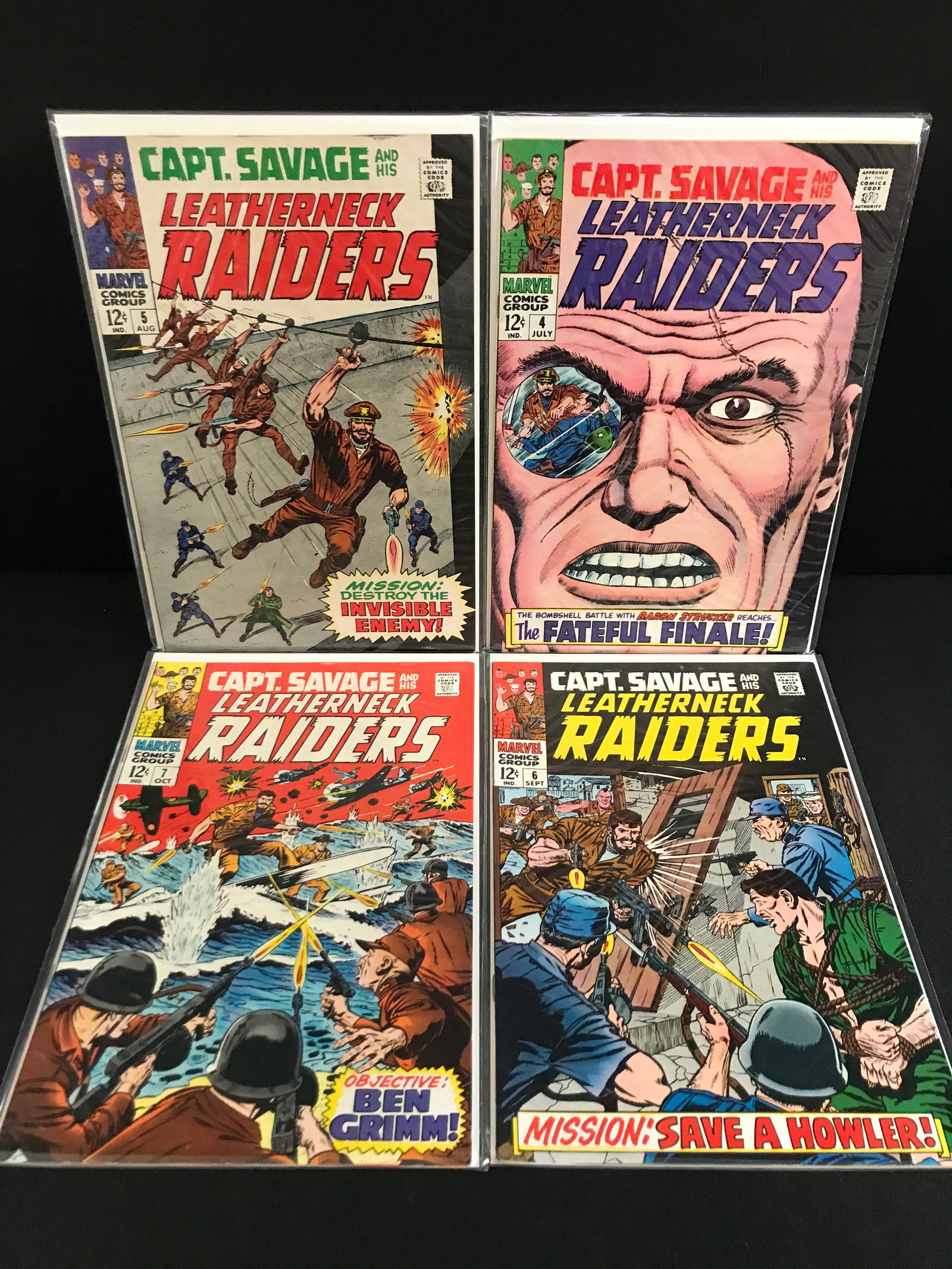 LOT OF 4 CAPTAIN SAVAGE AND HIS LEATHERNECK RAIDERS #4 - #7 - MARVEL COMICS: Prices are in Canadian dollars