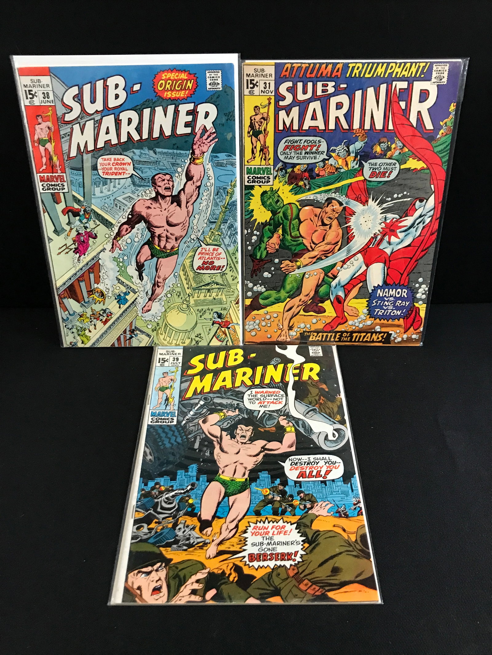 LOT OF 3 SUB-MARINER COMICS - MARVEL COMICS (1 of 1)