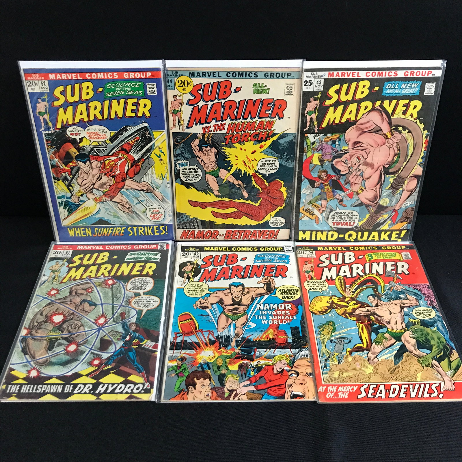 LOT OF 6 SUB-MARINER COMICS - MARVEL COMICS: Prices are in Canadian dollars
