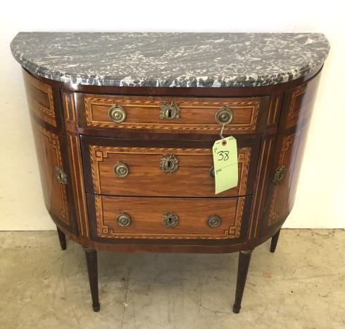 18th Century Swedish inlaid demilune commode (1 of 4)