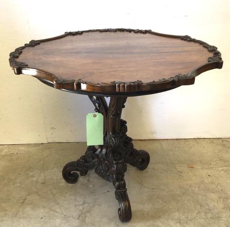 Portuguese Chippendale style mahogany table (1 of 3)