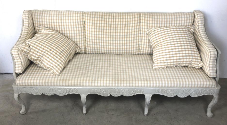 Swedish painted settee (1 of 7)