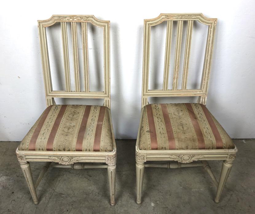 Pair of Swedish syle painted side chairs (1 of 7)
