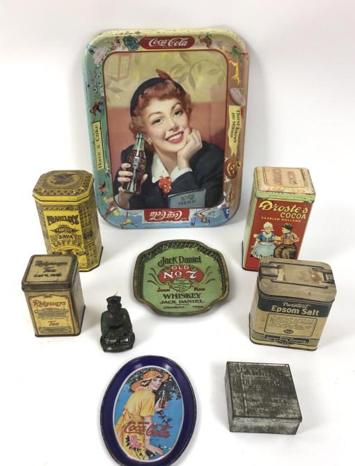 Group of tin canisters and trays (1 of 11)