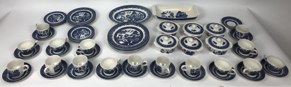 Assembled Blue Willow partial dinner service (1 of 6)
