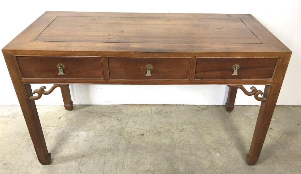 Asian style 3 drawer desk (1 of 6)