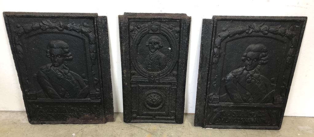 3 Swedish cast iron fire backs (1 of 7)