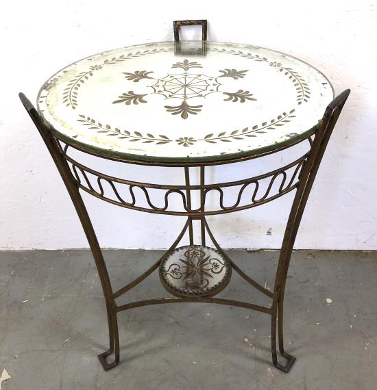 Metal and mirror tops circular side table (1 of 5)