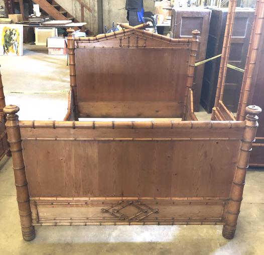 Faux bamboo pitch pine bed (1 of 9)