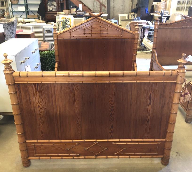 Faux bamboo pitch pine bed (1 of 6)