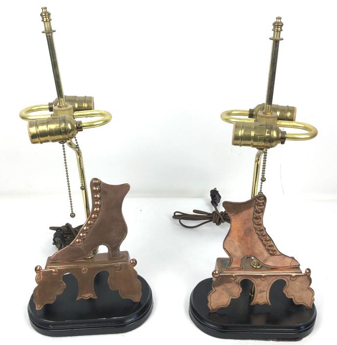 Pair of Victorian brass shoe displays (1 of 4)