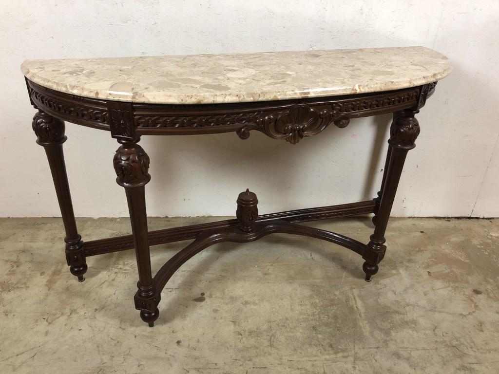 Neoclassical style marble top console (1 of 6)