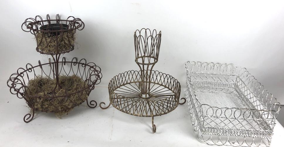 Group of 3 wire planters (1 of 6)