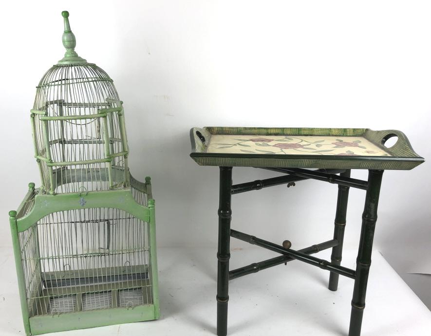 Green painted bird cage (1 of 5)