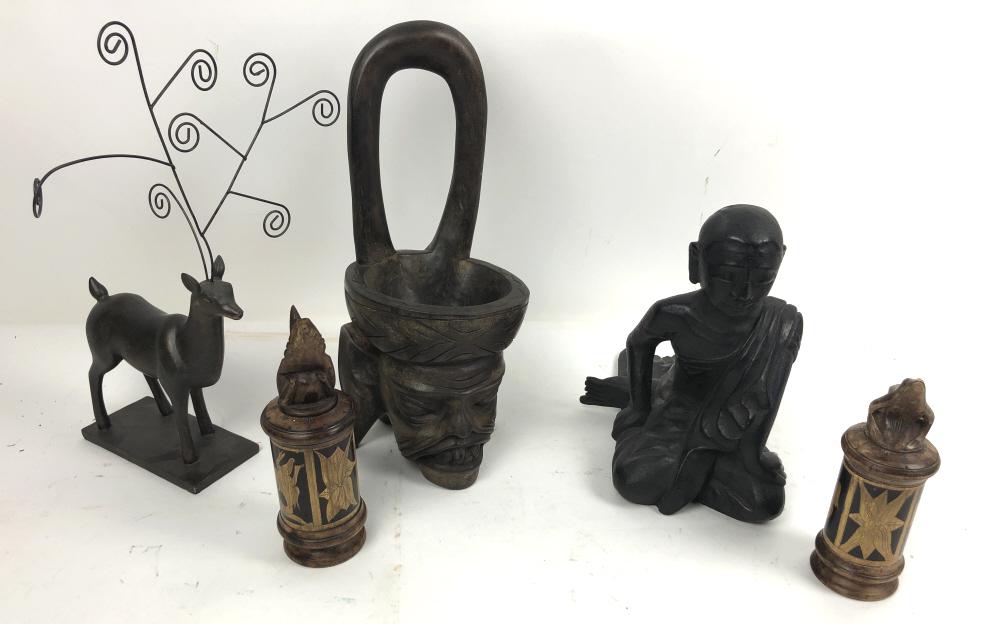 Group of four carved wood articles (1 of 12)