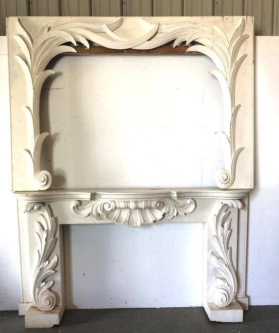Large painted fire place mantle surround (1 of 9)