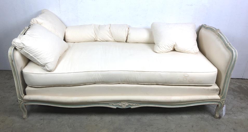 Louis XV style upholstered day bed (1 of 5)