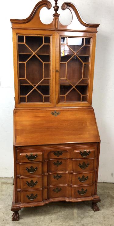 Maple block front fall front bookcase (1 of 8)