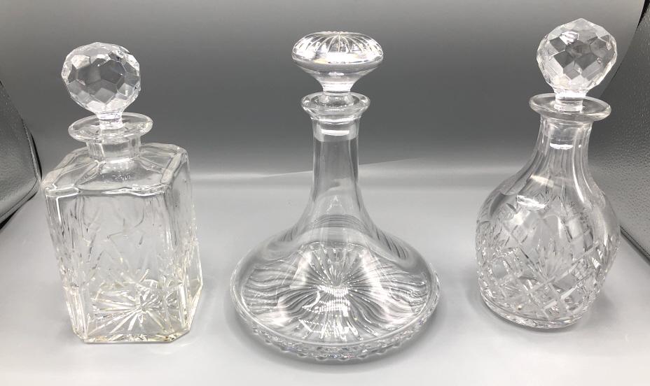 Group of 3 crystal decanters (1 of 5)