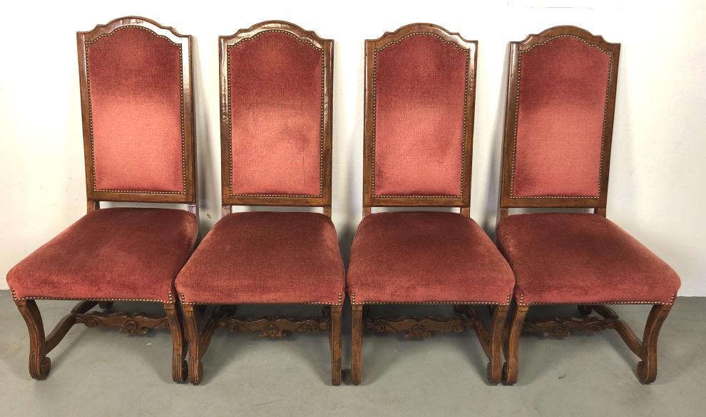 Set of 4 continental style upholstered side chairs (1 of 4)