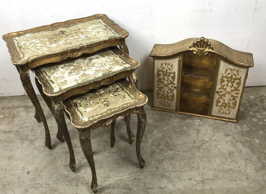 Nest of 3 Florentine style nesting tables (1 of 5)