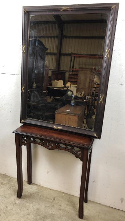 Mahogany console and mirror (1 of 4)