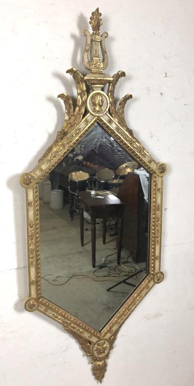 Neoclassical style gilt framed mirror (1 of 6)