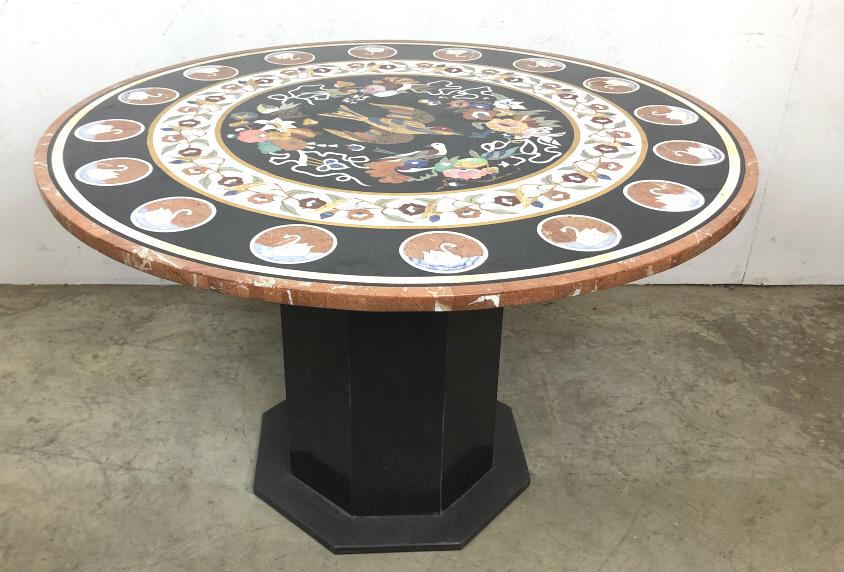 Inlaid marble center table (1 of 5)