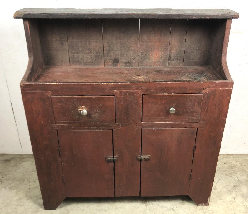 Red painted dry sink (1 of 6)