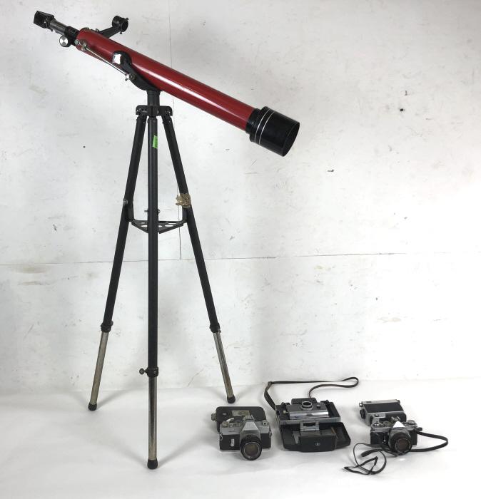 Group of 6 cameras and telescope (1 of 11)