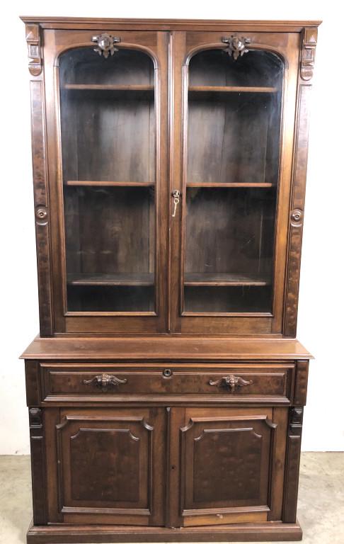 Victorian walnut  secretaire bookcase (1 of 9)