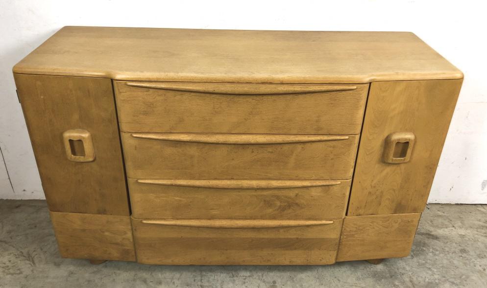 Haywood Wakefield blond wood buffet: 34 v1/4 x 53 1/2"w x 19"d Condition, worn finish, scratches and scuffs