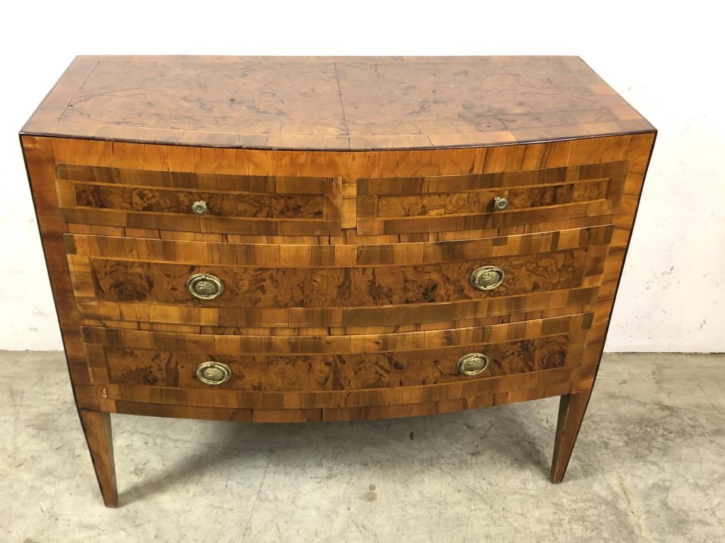 Continental walnut and inlaid commode (1 of 7)