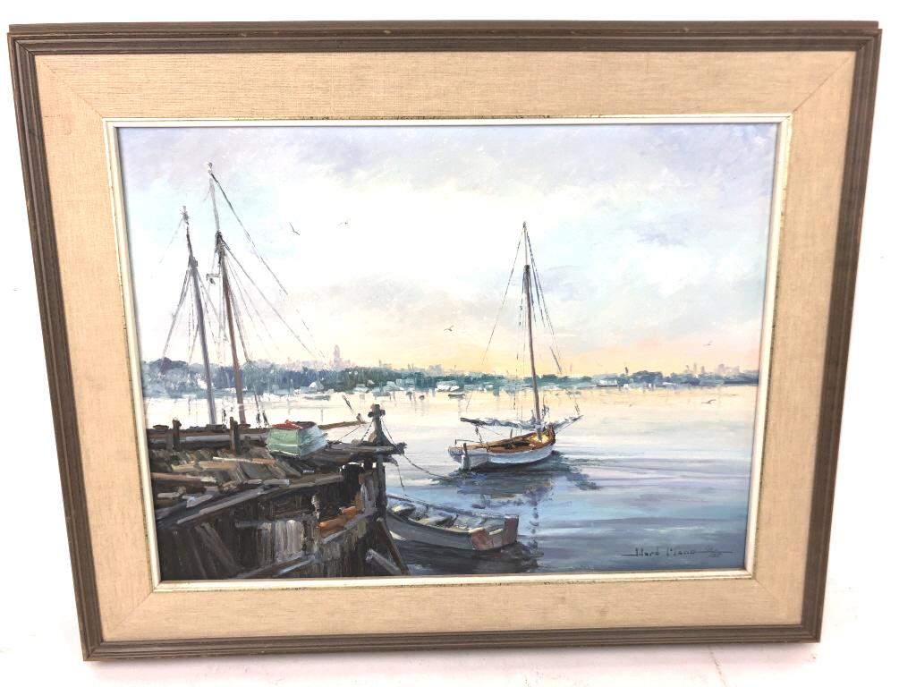 Ward Mann: Smith's Cove Oil on board, signed (lr) Provenance Salmagundi club sight 17 1/2 x 23 1/2"w Condition,good