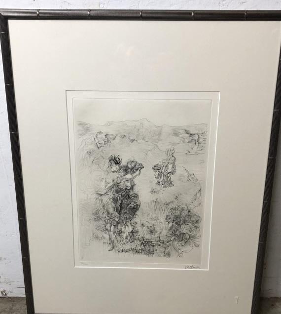 Hans Bellmer {German, 1902-1975): Paysage 1900 Etching number 31 of 100 Sight 15 1/2"h x 11 1/2"w Overall 29 1/4"h x 23 1/4"w Condition, good