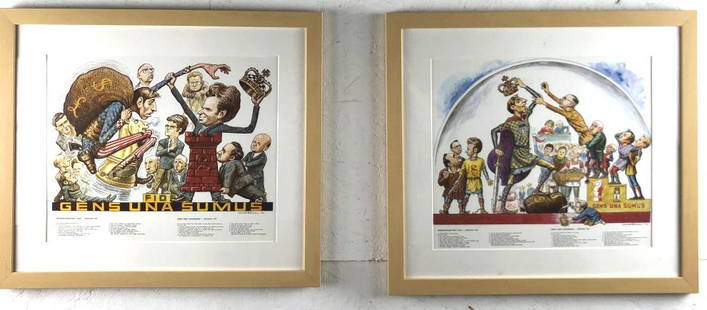 2 chess prints: From the 1972 world championship 20"h x 23"w overall Condition, good