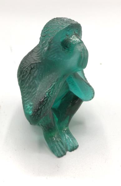 Daum carved crystal "speak no evil" monkey: 31/2"h Condition, good