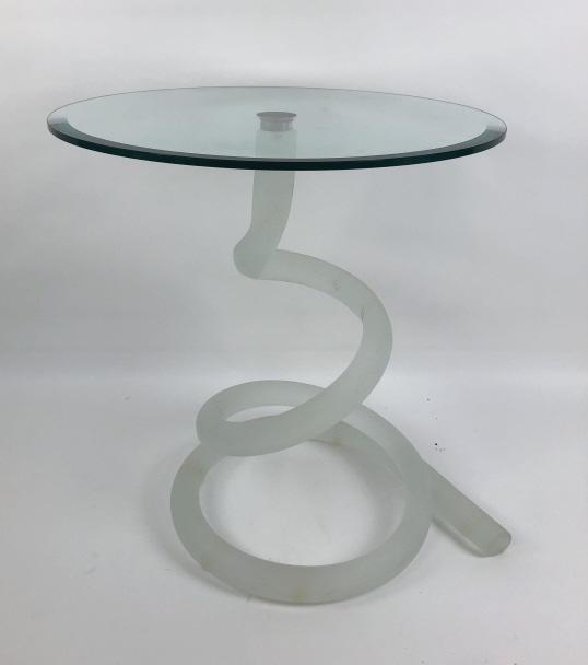 Contemporary glass side table (1 of 3)