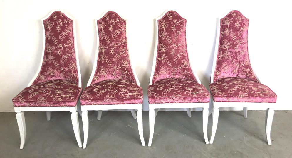Set  of 4 upholstered high back  side chairs (1 of 4)