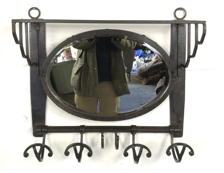 Art Deco style wrought iron coat rack (1 of 4)