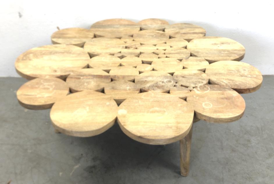Contemporary circular hardwood  low table (1 of 4)