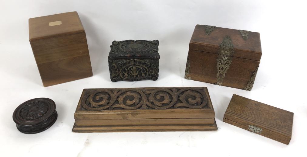 Group of 6 wood boxes (1 of 11)