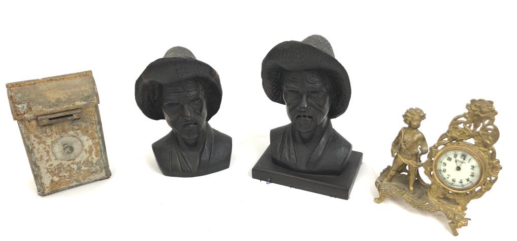 Pair of figural wood book ends (1 of 8)